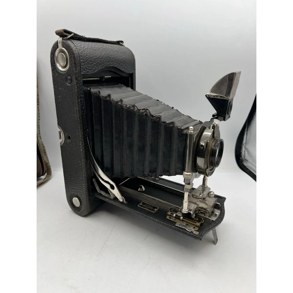 Antique‎ Kodak No. 3a Model C Autographic A-122 Film Folding Camera w/ Case